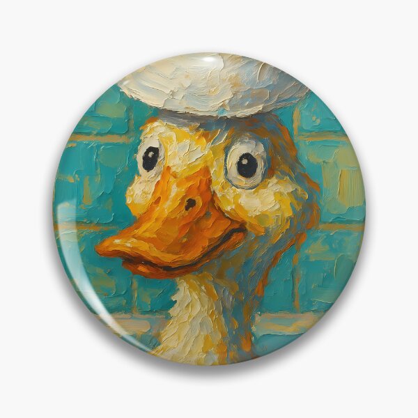 Item preview, Abstract Impasto Painting of Whimsical Toilet Paper Duck | Cute Playful Duck Illustration | Colorful Modern Bathroom Animal Wall Art Print designed and sold by PaintedPixels01.
