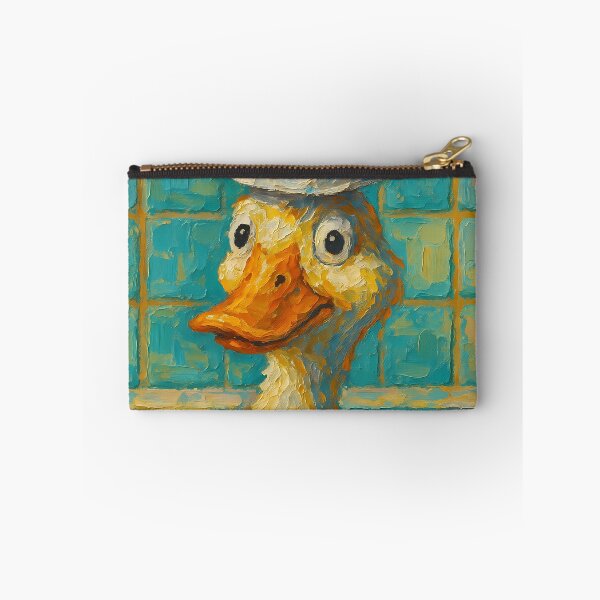 Item preview, Abstract Impasto Painting of Whimsical Toilet Paper Duck | Cute Playful Duck Illustration | Colorful Modern Bathroom Animal Wall Art Print designed and sold by PaintedPixels01.