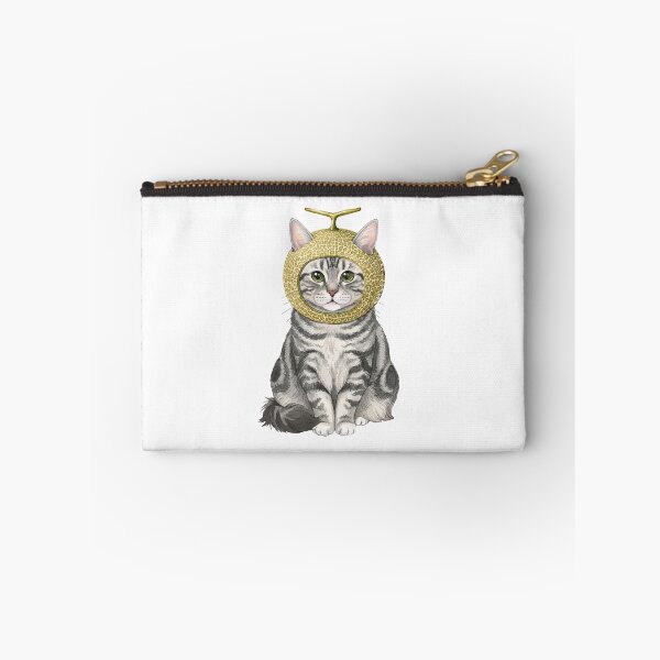 Item preview, Cute Silver Tabby Cat Wearing A Melon Hat - Whimsical Watercolor Meme Art designed and sold by Minuet-Misha.