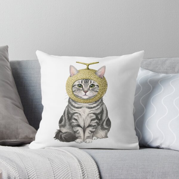Item preview, Cute Silver Tabby Cat Wearing A Melon Hat - Whimsical Watercolor Meme Art designed and sold by Minuet-Misha.