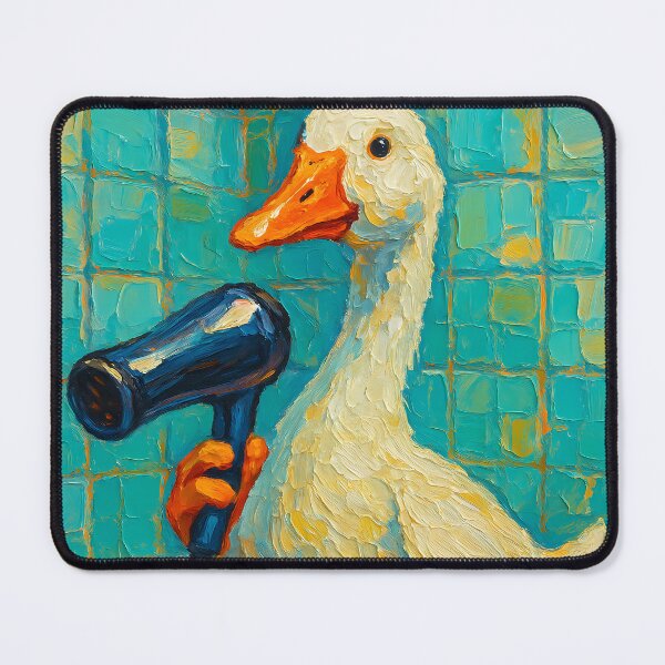 Item preview, Abstract Impasto Painting of Goose's Bathroom Concert | Whimsical Singing Goose Illustration | Colorful Modern Bathroom Animal Wall Art Print designed and sold by PaintedPixels01.