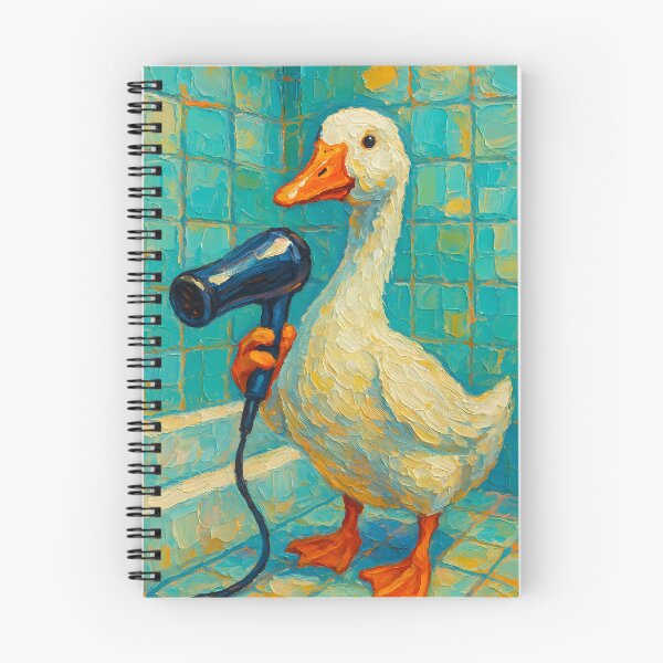 Item preview, Abstract Impasto Painting of Goose's Bathroom Concert | Whimsical Singing Goose Illustration | Colorful Modern Bathroom Animal Wall Art Print designed and sold by PaintedPixels01.