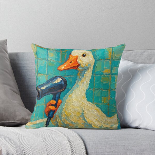 Item preview, Abstract Impasto Painting of Goose's Bathroom Concert | Whimsical Singing Goose Illustration | Colorful Modern Bathroom Animal Wall Art Print designed and sold by PaintedPixels01.