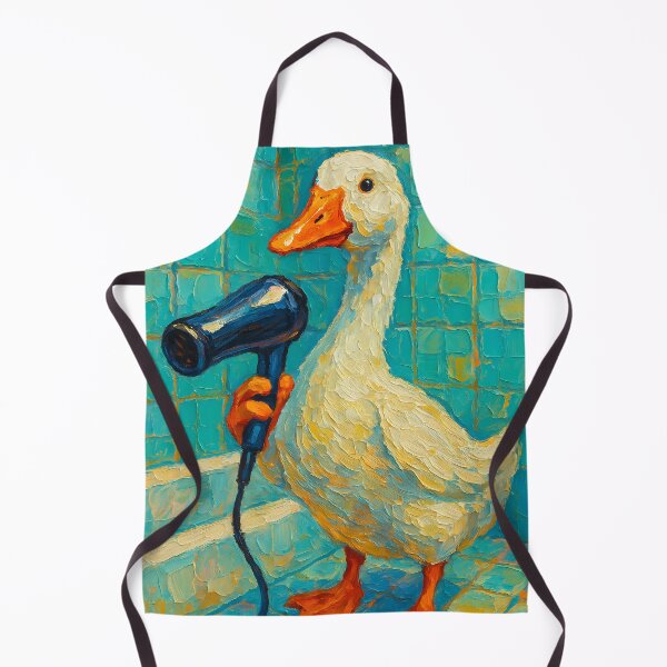 Item preview, Abstract Impasto Painting of Goose's Bathroom Concert | Whimsical Singing Goose Illustration | Colorful Modern Bathroom Animal Wall Art Print designed and sold by PaintedPixels01.