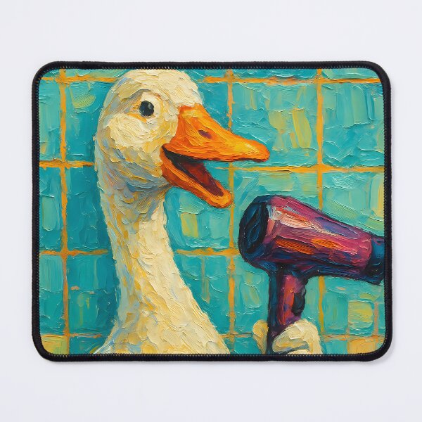 Item preview, Abstract Impasto Painting of Goose's Bathroom Concert | Whimsical Singing Goose Illustration | Colorful Modern Bathroom Animal Wall Art Print designed and sold by PaintedPixels01.