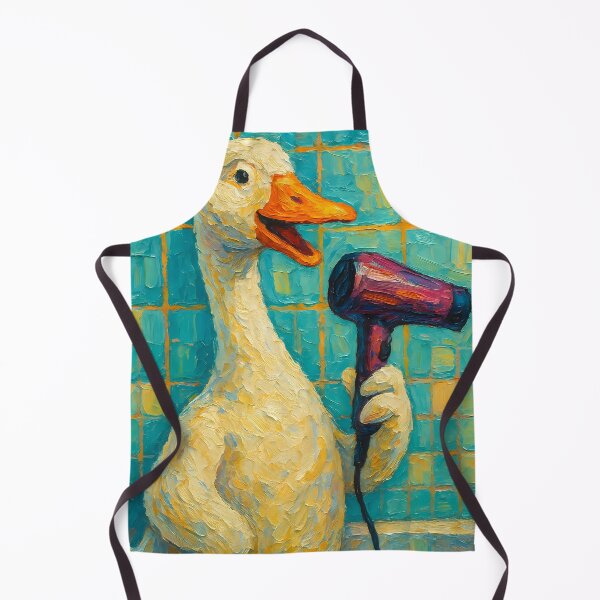 Item preview, Abstract Impasto Painting of Goose's Bathroom Concert | Whimsical Singing Goose Illustration | Colorful Modern Bathroom Animal Wall Art Print designed and sold by PaintedPixels01.