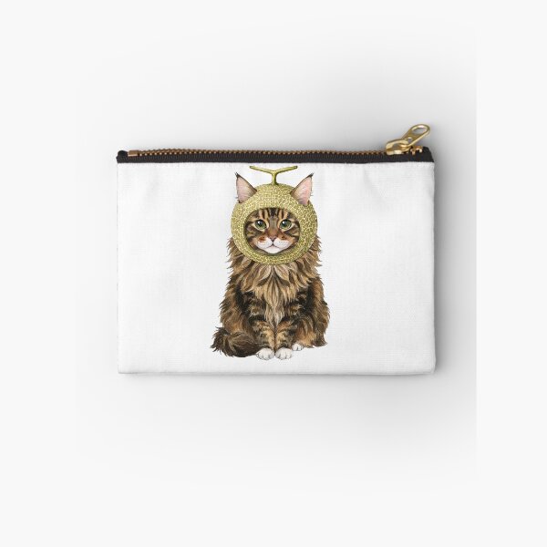 Item preview, Cute Maine Coon Cat Wearing A Melon Hat - Whimsical Watercolor Meme Art designed and sold by Minuet-Misha.
