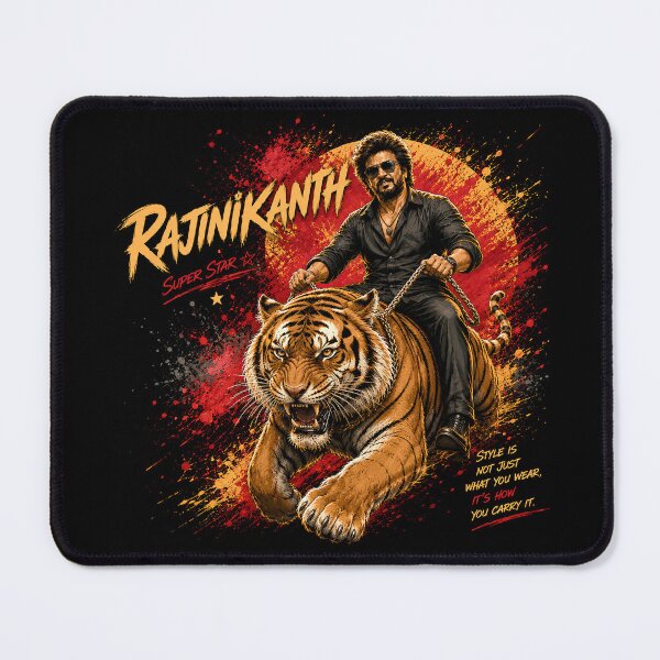 Item preview, Rajinikanth Riding Tiger Retro Poster designed and sold by Abidel.