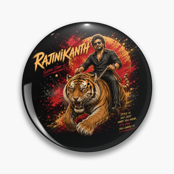 Item preview, Rajinikanth Riding Tiger Retro Poster designed and sold by Abidel.