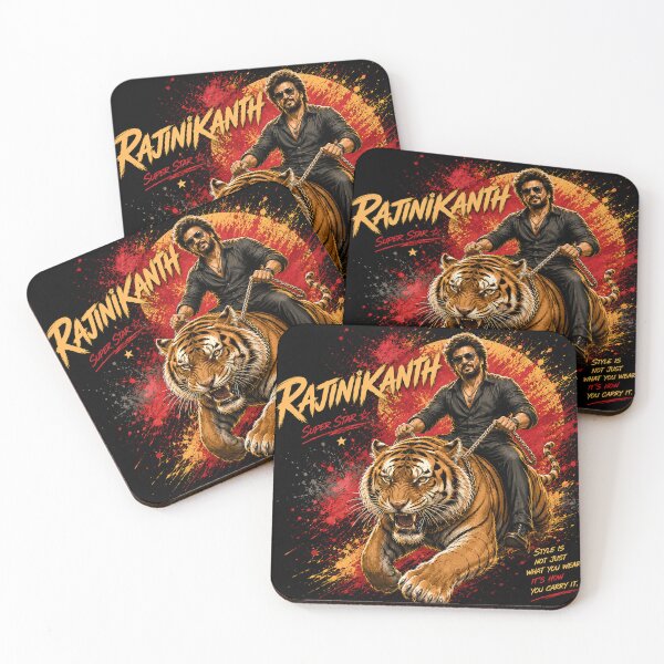 Item preview, Rajinikanth Riding Tiger Retro Poster designed and sold by Abidel.