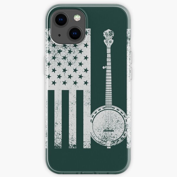 Banjo Patriotic American Flag Banjo Lover T-shirt iPhone Soft Case
