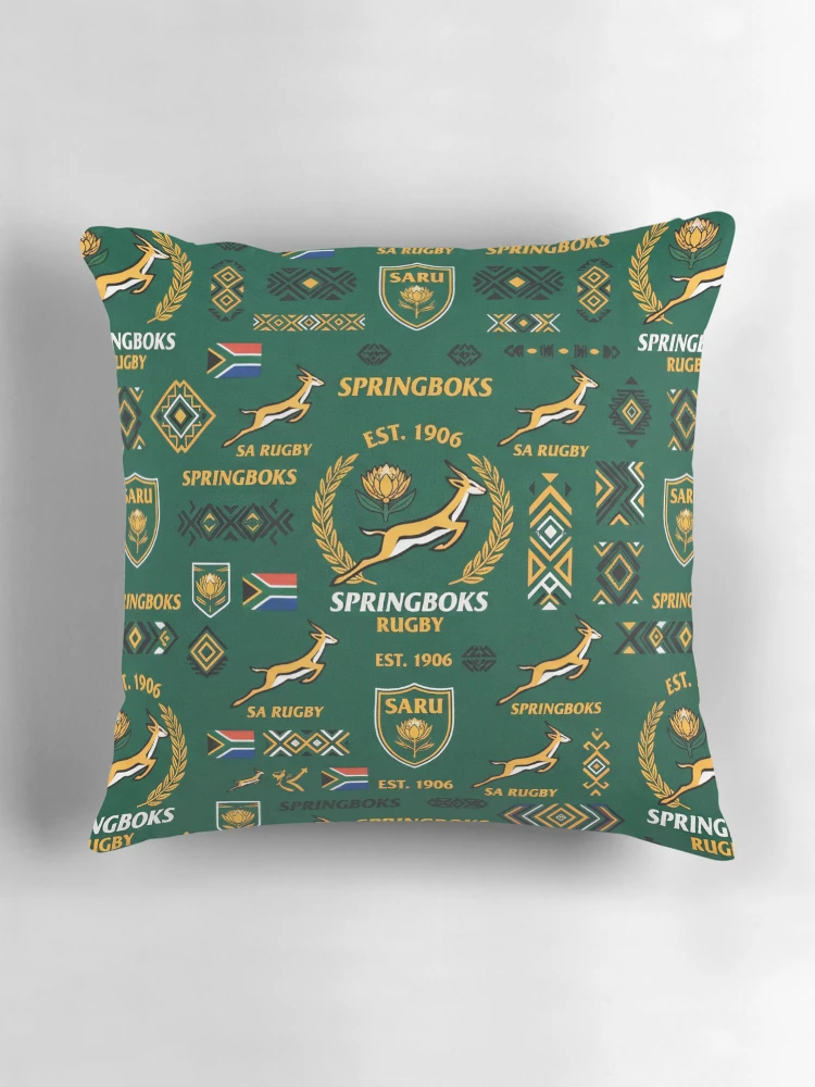 Thumbnail 3 of 4, Pillow, Springboks Rugby Pattern  designed and sold by SaltCraft.