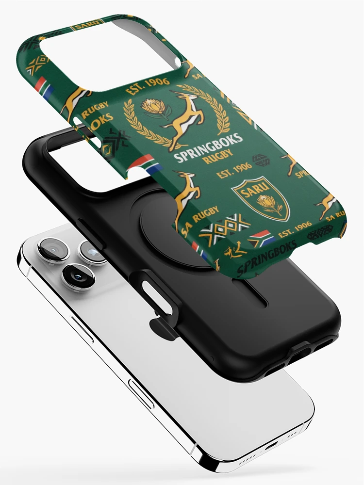 Thumbnail 2 of 4, iPhone Case, Springboks Rugby Pattern designed and sold by SaltCraft.