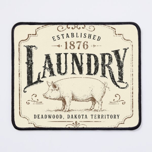 Item preview, Vintage Deadwood Dakota Territory Laundry Pig Sign designed and sold by Imaginationbeyond.