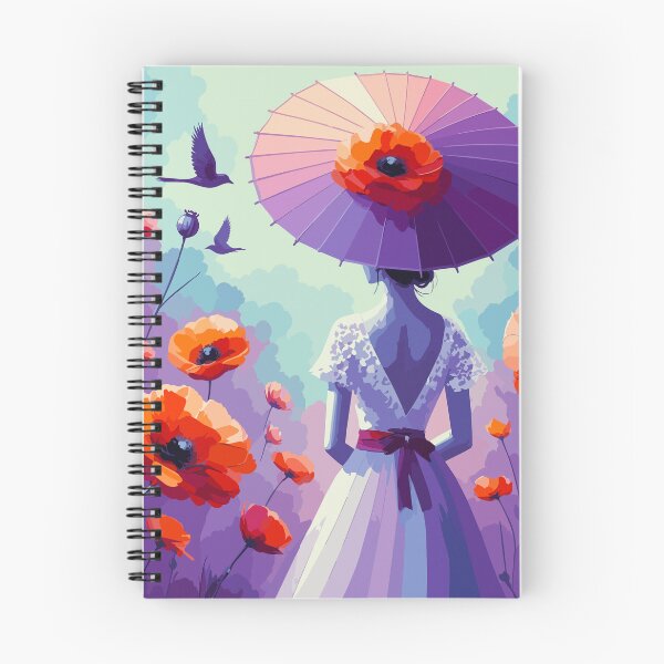 Item preview, Poppy Parasol Dream – Retro Floral Woman designed and sold by ArtByBoya.