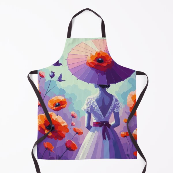 Item preview, Poppy Parasol Dream – Retro Floral Woman designed and sold by ArtByBoya.