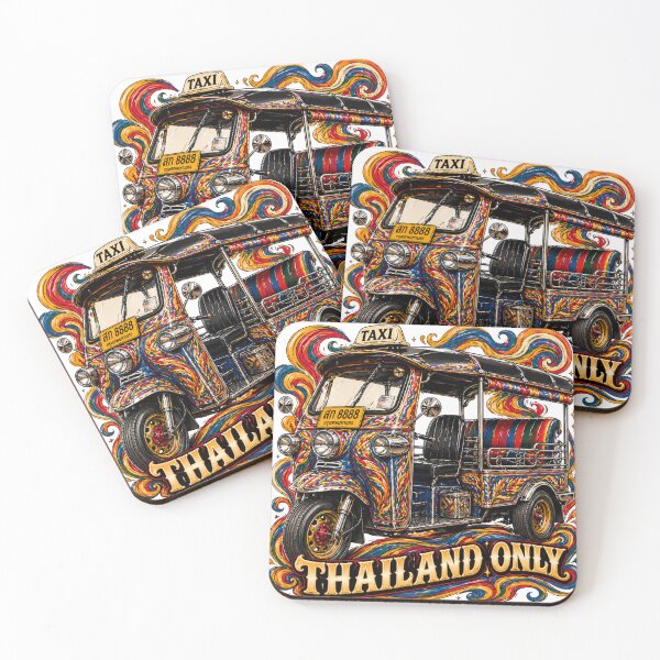 Item preview, Psychedelic Thai Tuk Tuk Taxi Illustration designed and sold by Skyrocketz.