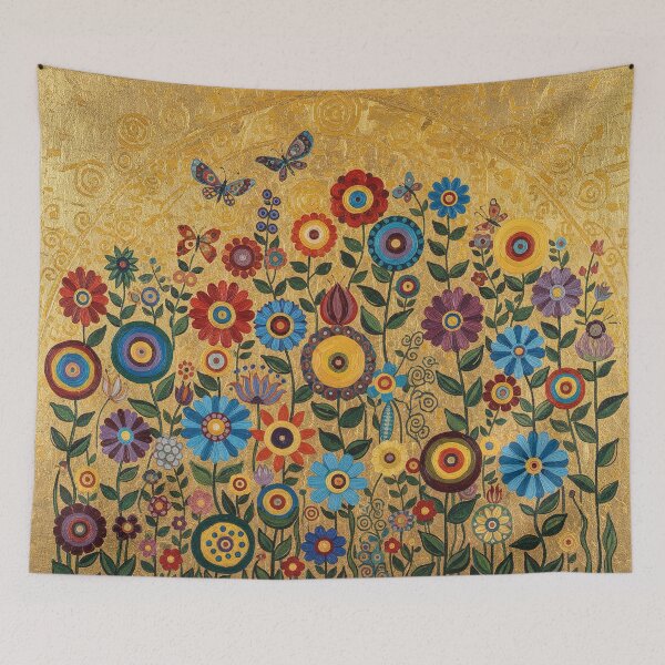 Item preview, Gustav Klimt Flower Garden Gold designed and sold by maniacfitness.