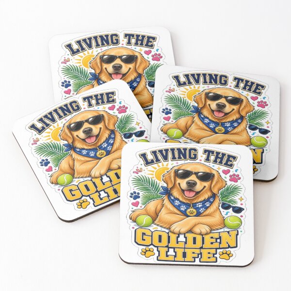 Item preview, Living The Golden Life | Funny Golden Retriever Dog Lover Gift designed and sold by ClaussShop.
