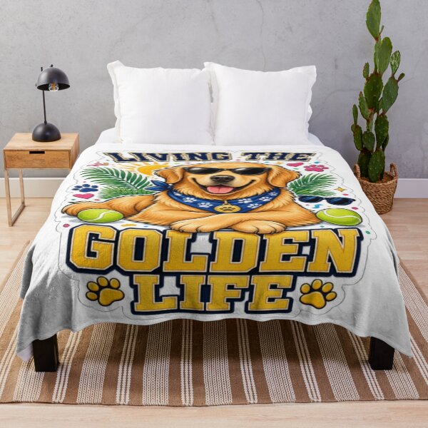 Item preview, Living The Golden Life | Funny Golden Retriever Dog Lover Gift designed and sold by ClaussShop.
