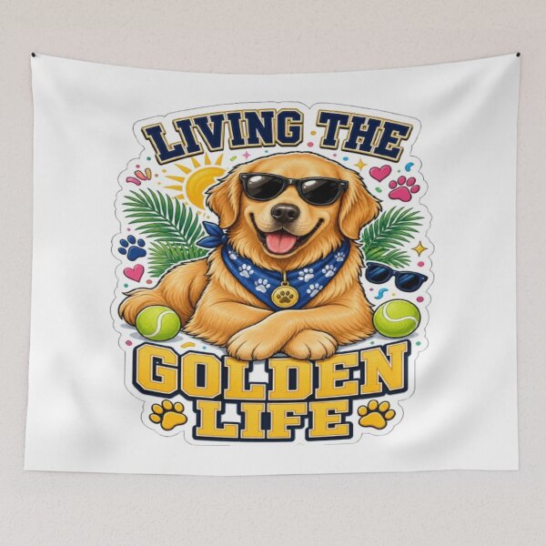 Item preview, Living The Golden Life | Funny Golden Retriever Dog Lover Gift designed and sold by ClaussShop.