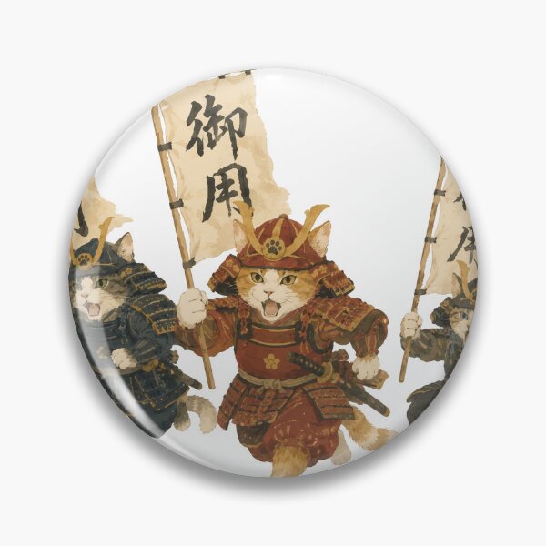 Item preview, Cat Samurai Battle - Warrior Cats Marching with Banners designed and sold by medicalkinoko.