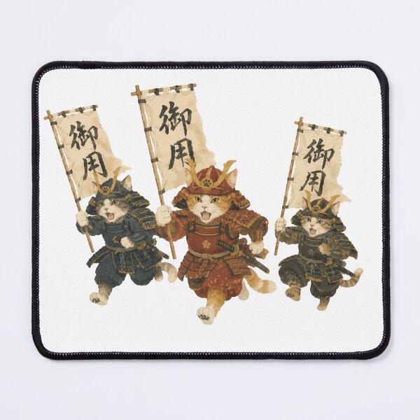 Item preview, Cat Samurai Battle - Warrior Cats Marching with Banners designed and sold by medicalkinoko.