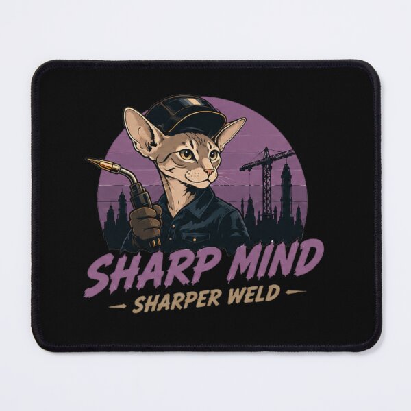 Item preview, Oriental Shorthair Cat – Sharp Mind Sharper Weld Retro Sunset designed and sold by RusticMeadow.