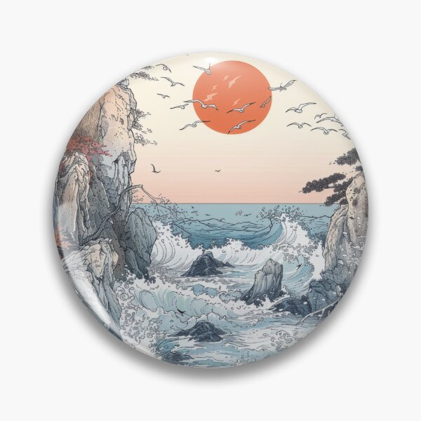 Item preview, Rough Waves of the Japanese Sea in the Style of Hokusai designed and sold by whiteblackcat.