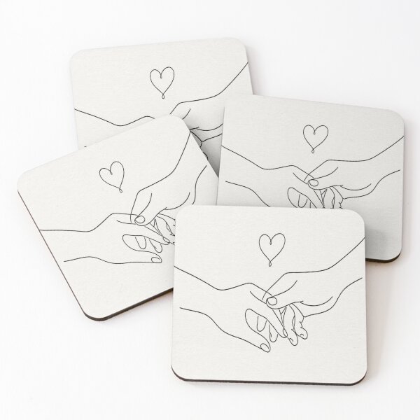 Item preview, Romantic Minimalist Holding Hands Continuous Line Drawing designed and sold by Gameshalah's Designs Hub.
