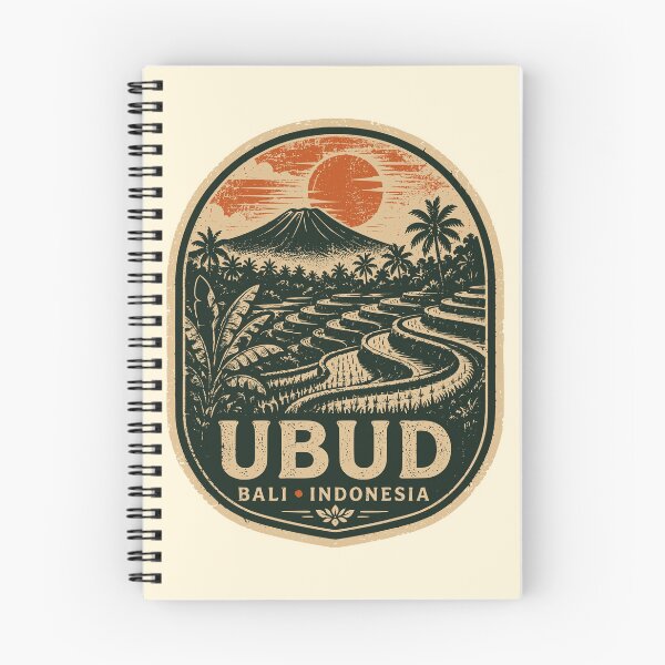 Item preview, Vintage Ubud Bali Indonesia Rice Terrace Travel Badge designed and sold by Imaginationbeyond.