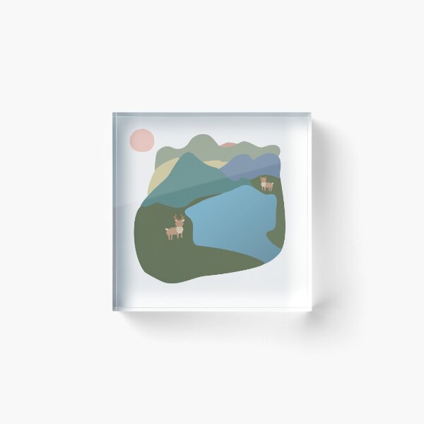 Item preview, Minimalist Woodland Deer Mountain Landscape designed and sold by Kuosi-Kiosk.