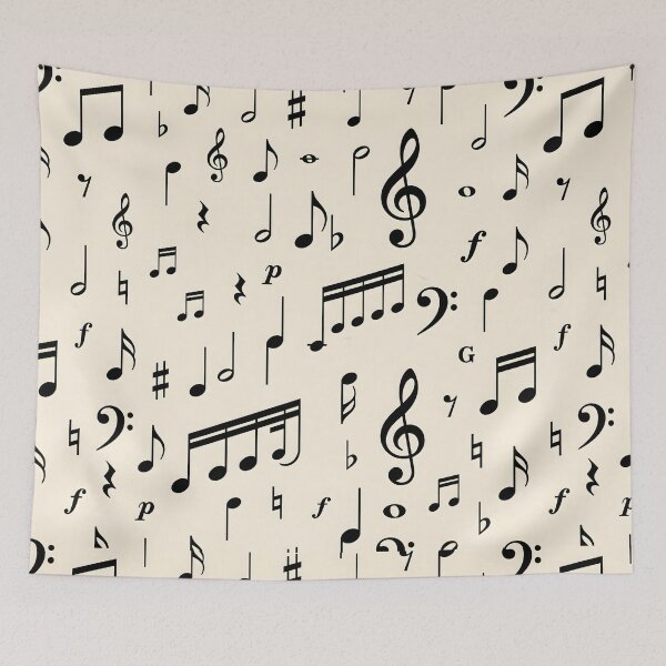 Item preview, Vintage Scattered Music Notes Pattern designed and sold by SplashTastic.