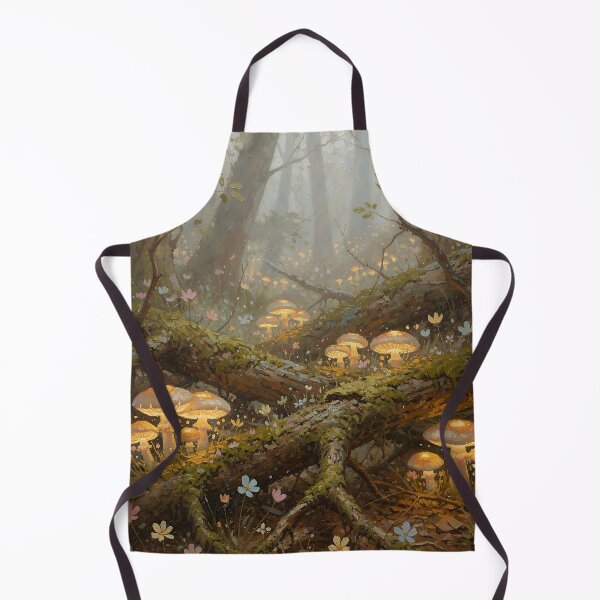 Item preview, Enchanted Glowing Mushroom Forest Cottagecore Fantasy Woodland Nature Art designed and sold by cr6zym1nd.