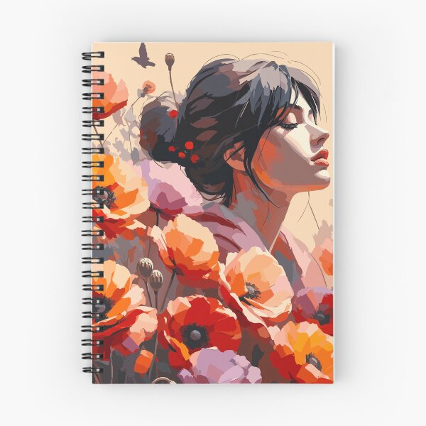 Item preview, Wild Poppy Dreams – Retro Floral Woman Portrait designed and sold by ArtByBoya.