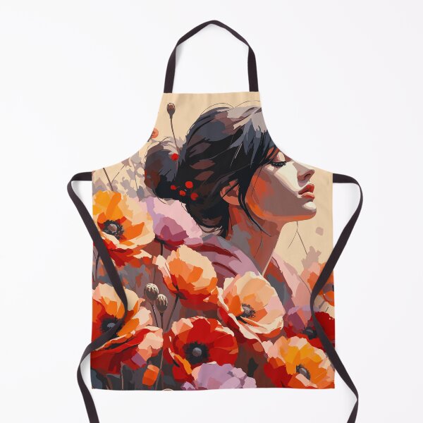 Item preview, Wild Poppy Dreams – Retro Floral Woman Portrait designed and sold by ArtByBoya.