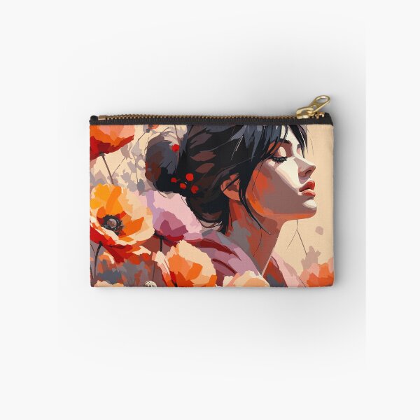 Item preview, Wild Poppy Dreams – Retro Floral Woman Portrait designed and sold by ArtByBoya.