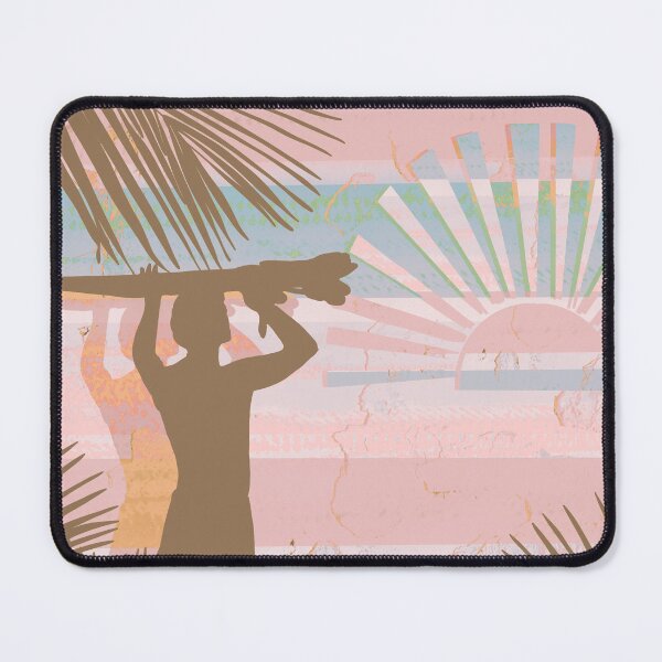Item preview, Retro Dawn Surfer Vintage Sunset Beach Pink Fade designed and sold by Karin Taylor.