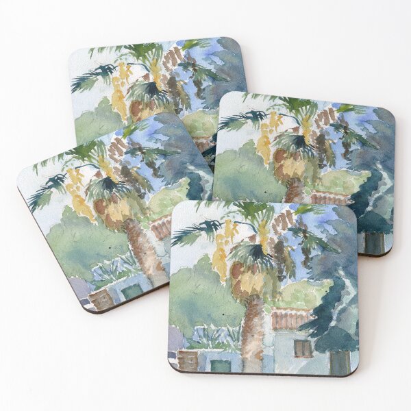 Item preview, Watercolor Palm Tree Cottage designed and sold by ImogenDavisArt.
