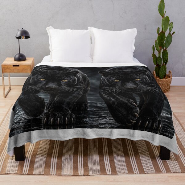 Artikelvorschau, Zwei ultrarealistische 3D-schwarze Panther entworfen und verkauft von JcAbstractArt.