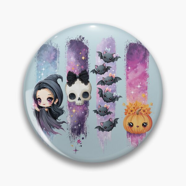 Item preview, Pastel Goth Kawaii Halloween Design | Cute Bats Chibi Witch Pumpkin Watercolor Shirt designed and sold by Anastasiia Yurevych.