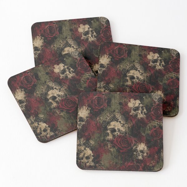 Item preview, Skull And Red Rose Grunge - Beauty Growing Through Decay designed and sold by KaurisDigital.