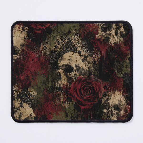 Item preview, Skull And Red Rose Grunge - Beauty Growing Through Decay designed and sold by KaurisDigital.