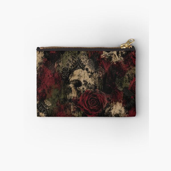 Item preview, Skull And Red Rose Grunge - Beauty Growing Through Decay designed and sold by Kaurisdigital.