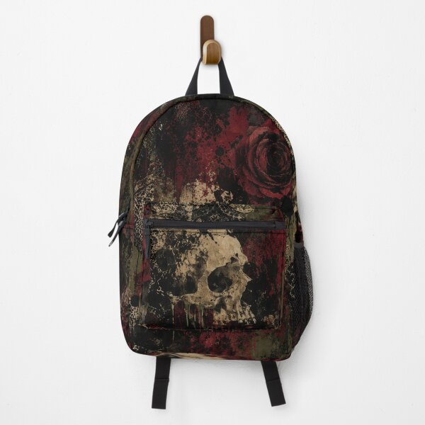Item preview, Skull And Red Rose Grunge - Beauty Growing Through Decay designed and sold by KaurisDigital.
