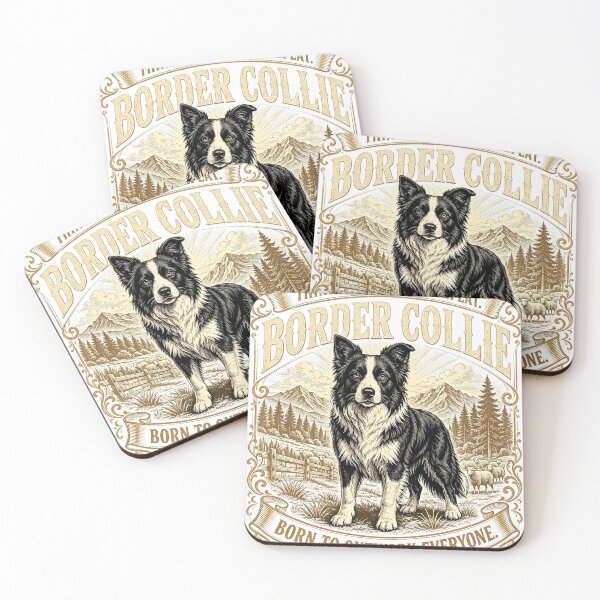 Item preview, Border Collie Born To Outwork Everyone Vintage Dog T-Shirt designed and sold by AtlasPawsCo.