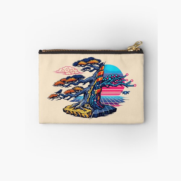 Item preview, Neon Retro Synthwave Ukiyo‑E Cyber Tree designed and sold by KungPowUnicorn.