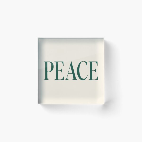 Item preview, Bold Dark Emerald Green PEACE Minimalist Serif Typography Art designed and sold by Gameshalah's Digital Library.