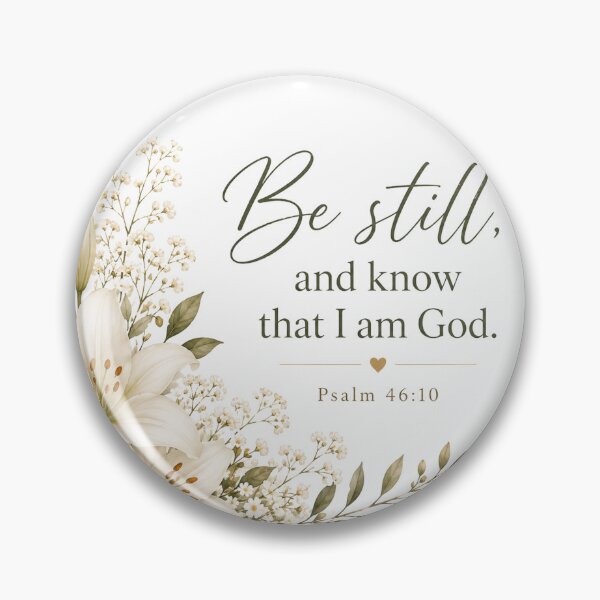 Item preview, Be Still and Know That I Am God Bible Verse Floral Christian Wall Art designed and sold by MissDJLI.