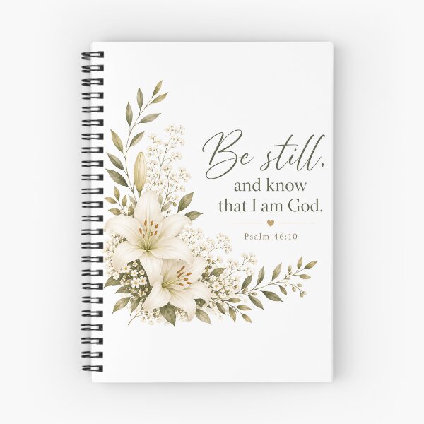 Item preview, Be Still and Know That I Am God Bible Verse Floral Christian Wall Art designed and sold by MissDJLI.